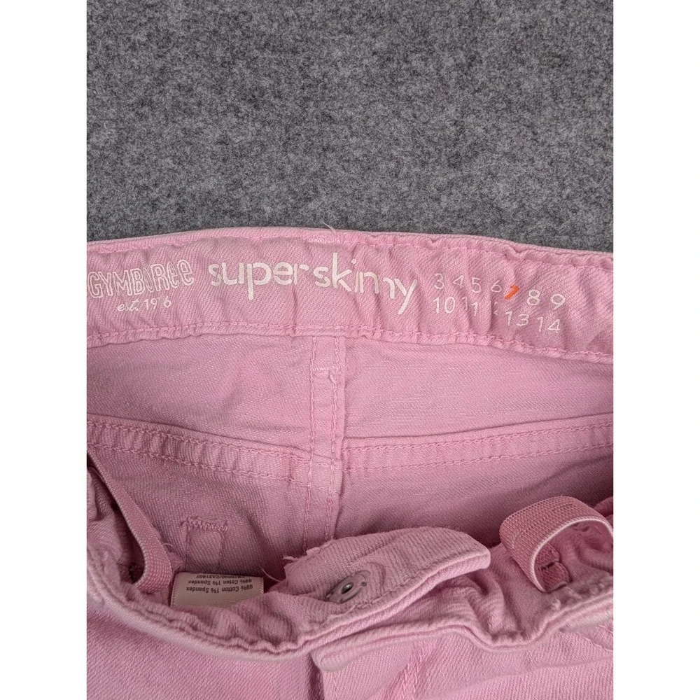 Gymboree Girls Pink Super Skinny Ruffle Side Trim Jeans Size 7 Adjustable Waist